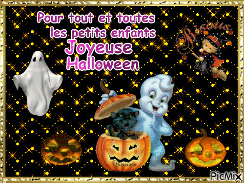 Joyeuse Halloween pour tout et toutes les enfants ♥♥♥ - GIF เคลื่อนไหวฟรี