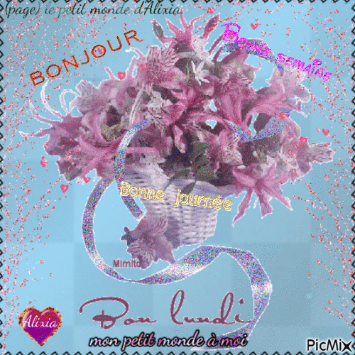 bonjour, bon lundi - Бесплатный анимированный гифка