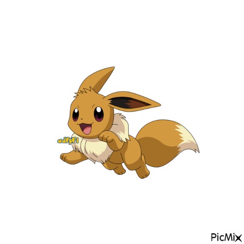 Eevee on a white background - Free PNG