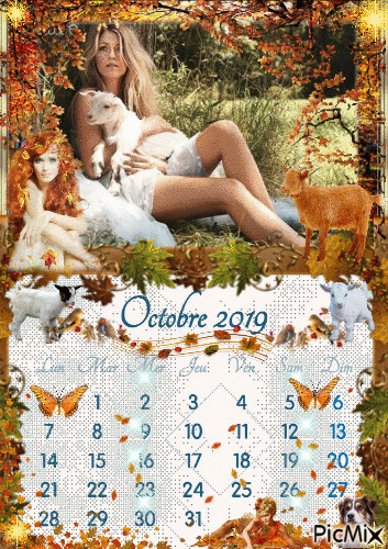 calendrier octobre - Darmowy animowany GIF