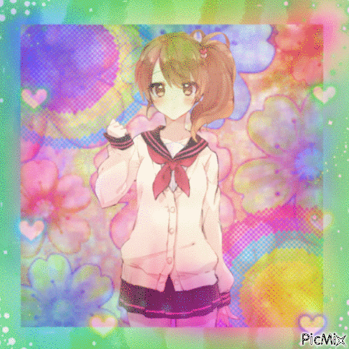 Pastel rainbows anime - GIF animé gratuit