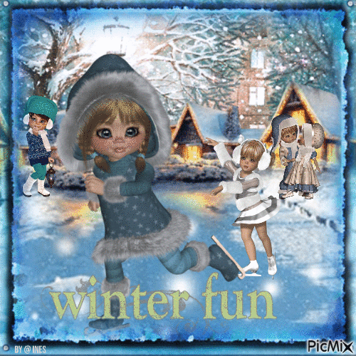 Cookie Dolls beim Eislaufen /Wintersport - Бесплатни анимирани ГИФ
