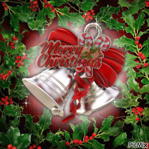 Merry Christmas Silver Bells - Безплатен анимиран GIF