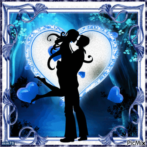 Love in blue - Free animated GIF