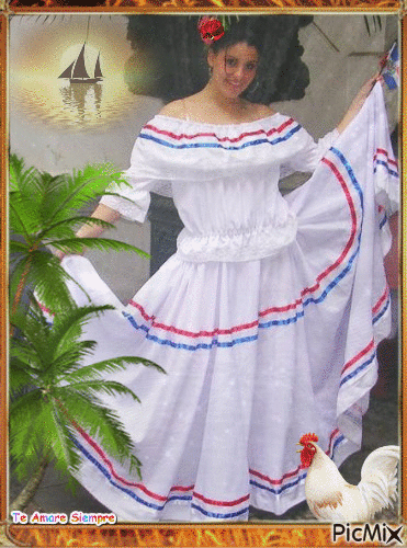 Traje típico Dominicano - Безплатен анимиран GIF