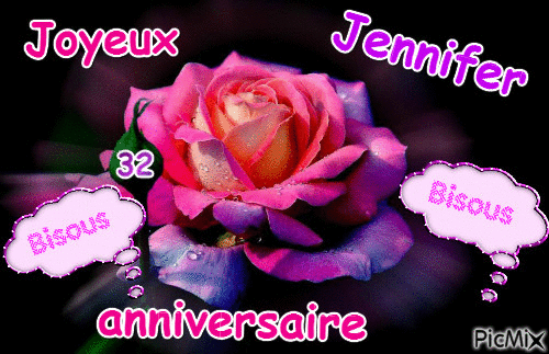 joyeux anniversaire Jennifer - Безплатен анимиран GIF