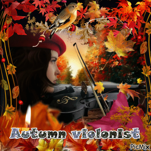 Autumn violonist - Gratis geanimeerde GIF