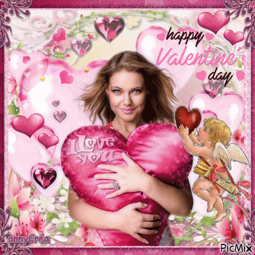 St-Valentin en rose - GIF animé gratuit