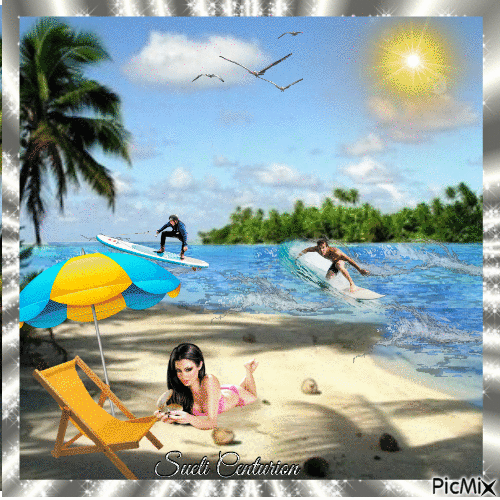 Surf de verão - Darmowy animowany GIF