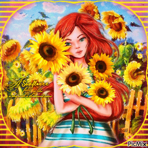 Sunflowers... - Бесплатный анимированный гифка