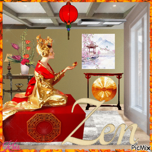 Chambre orientale zen - GIF animé gratuit