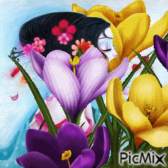 Entre las flores - Nemokamas animacinis gif