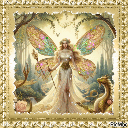 FAIRY WITH DRAGONS - Free animated GIF