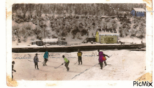 partie de hockey sur la rivière - Бесплатный анимированный гифка