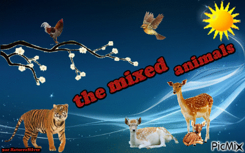 the mixed animals - Безплатен анимиран GIF
