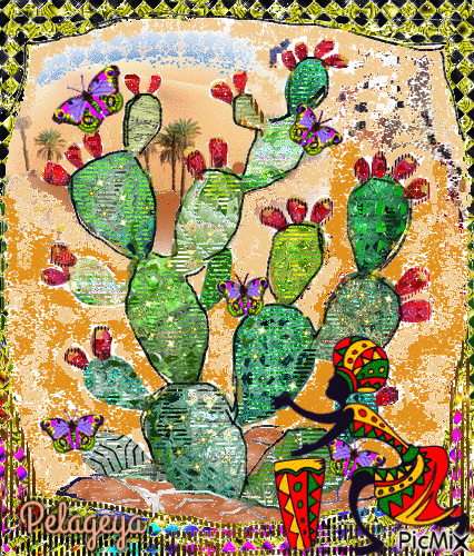 Cactus ART - GIF animado gratis