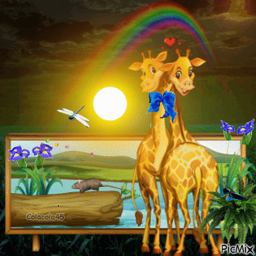 žirafa - Bezmaksas animēts GIF