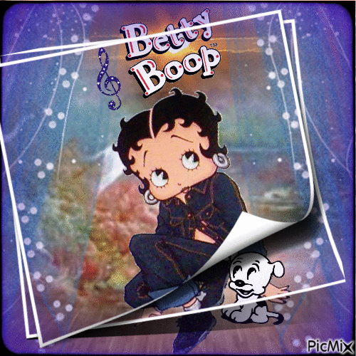 betty boop avec son chien - Free animated GIF