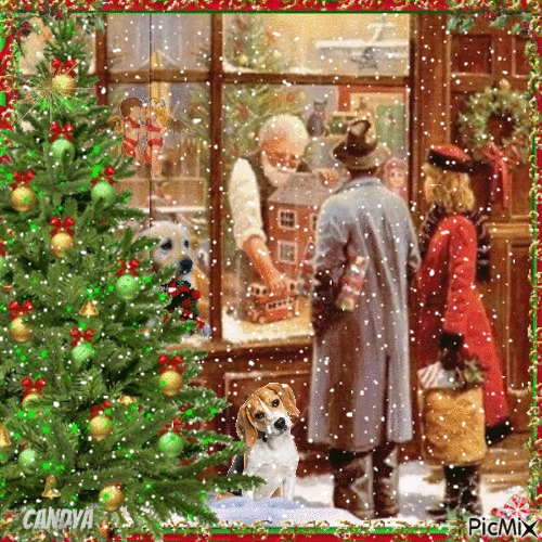 Magasin pour Noël - Vintage - Free animated GIF