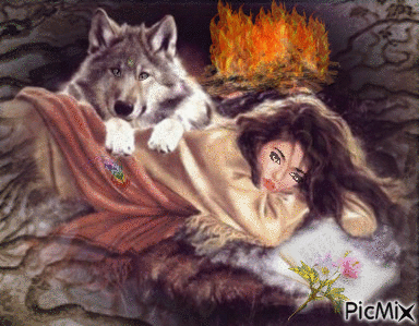 El lobo y yo - GIF animado grátis