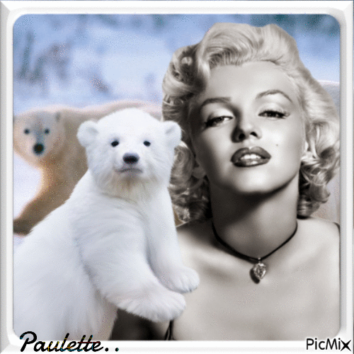 marylin et ours polaire - 免费动画 GIF