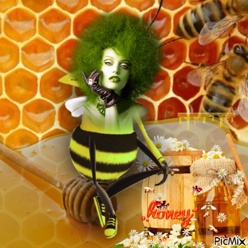 LADY BEE AND HONEY - gratis png