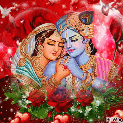 Radha Krishna Valentine's Day - GIF animé gratuit