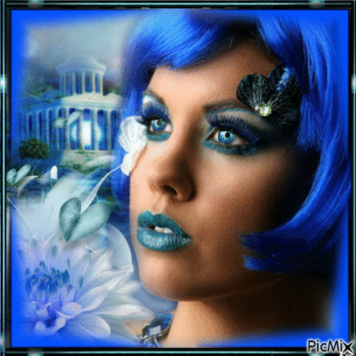 Mavi kadın - Gratis animerad GIF