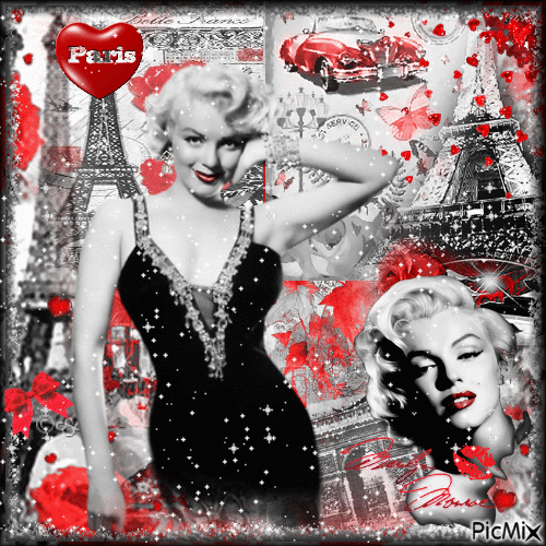 Marilyn in Paris - GIF animé gratuit