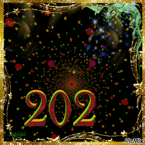 Bonne et Heureuse Année 2024 mes amies - GIF animé gratuit