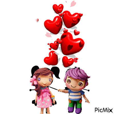 kids in love - GIF animé gratuit