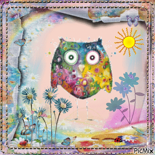 Summer Owl - Free animated GIF