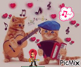Chats musiciens - Безплатен анимиран GIF