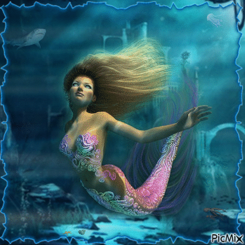 mermaid 1 - Бесплатный анимированный гифка