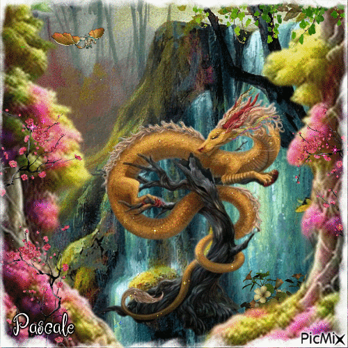 Le dragon d'or - Nemokamas animacinis gif