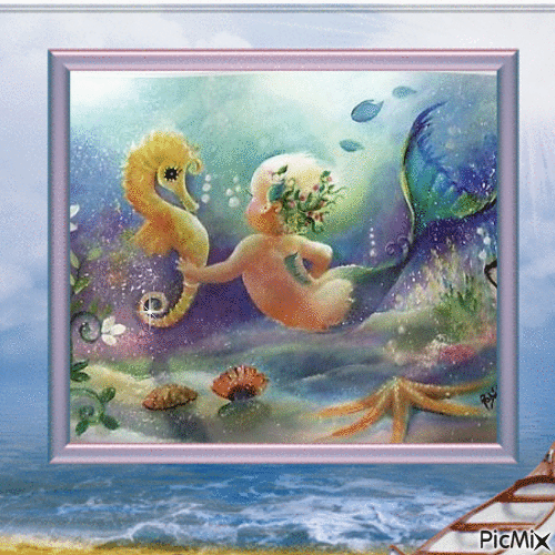 baby mermaid - GIF animado grátis