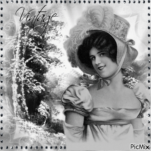 Vintage Frauenporträt - Schwarzweiss - Gratis geanimeerde GIF