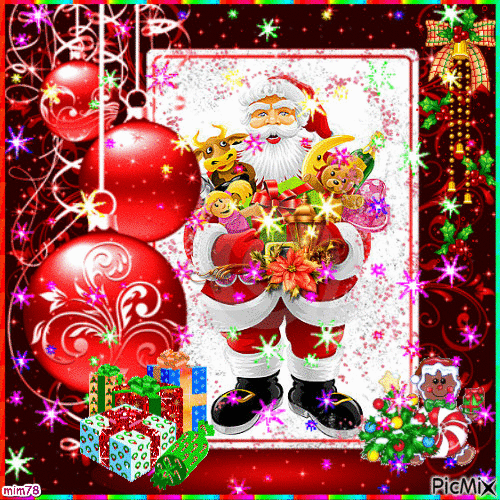 Santa with gifts - Darmowy animowany GIF