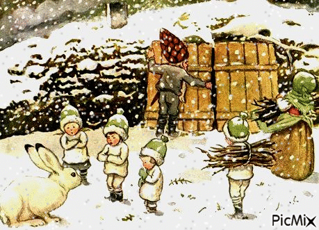 snow, children, fairytale - GIF เคลื่อนไหวฟรี