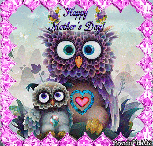 mothers day owl - GIF animado gratis