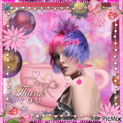 thank you  pink - GIF animé gratuit