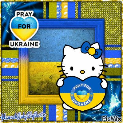 {Pray and Support for Ukraine} - GIF animé gratuit