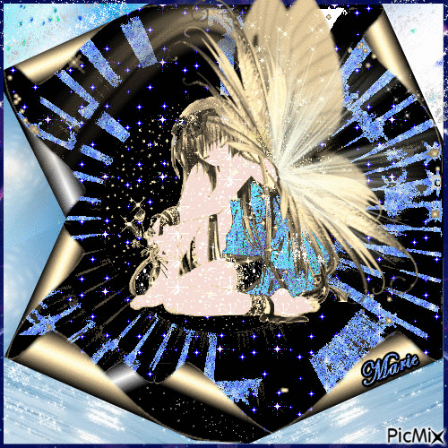 Papillon bleu. - Free animated GIF