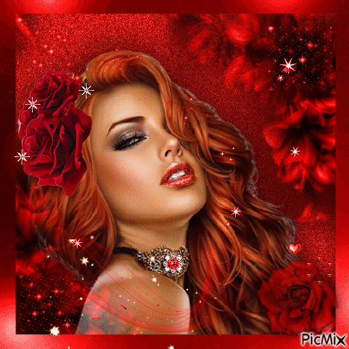 She is redhead - Безплатен анимиран GIF