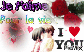 Je t'aime pour la vie , I love you manga - GIF animate gratis