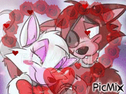 mangle et foxy - GIF animado gratis