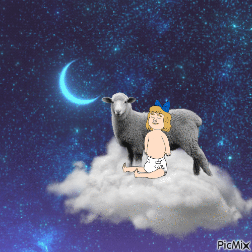 Baby and sheep 2 - Free animated GIF
