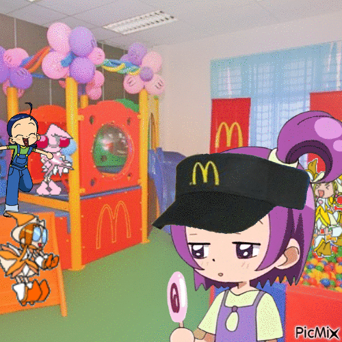 onpu at the mcdonalds play place - 無料のアニメーション GIF