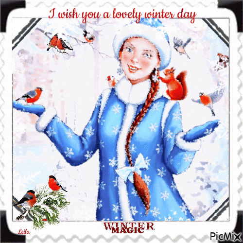 Winter magic. I wish you a lovely winter day. - Gratis geanimeerde GIF
