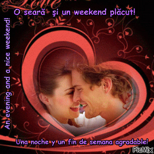 An evening and a nice weekend!R - Gratis animerad GIF